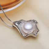Seashell Shape Pearl Pendant 925 Sterling Silver Jewelry for Women
