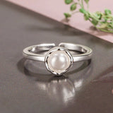 925 Silver Pearl Ring for Women Wedding Promise Engagement Party Gift