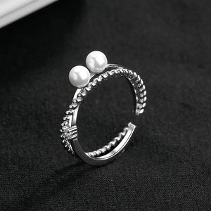 Pearl Ring Silver 925 Open Finger Rings Women Gift