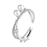 Pearl Ring Silver 925 Open Finger Rings Women Gift