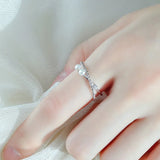 Pearl Ring Silver 925 Open Finger Rings Women Gift