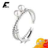 Pearl Ring Silver 925 Open Finger Rings Women Gift