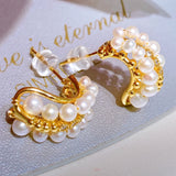 Small Natural Pearl Stud Earrings for Women 2-3mm Beads Jewelry