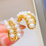 Small Natural Pearl Stud Earrings for Women 2-3mm Beads Jewelry