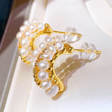Small Natural Pearl Stud Earrings for Women 2-3mm Beads Jewelry