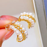 Small Natural Pearl Stud Earrings for Women 2-3mm Beads Jewelry