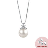 Pearl Zircon Pendant Necklace 925 Silver Jewelry for Women