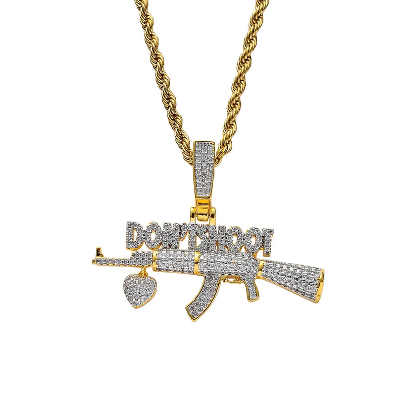 Bling Bling Brass CZ Pendant CZ Men Necklace Hip Hop Jewelry CN130