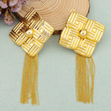 Geometric Dangle Earrings Dubai Brass Nigerian Party Jewelry