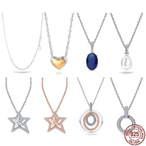 925 Silver Pendant Necklace Light Niche Charm DIY Gift