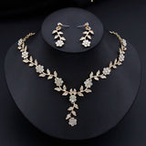 Flower Jewelry Set Bridal Wedding Choker Necklace Set