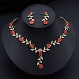 Flower Jewelry Set Bridal Wedding Choker Necklace Set