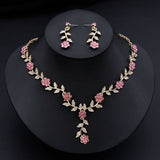 Flower Jewelry Set Bridal Wedding Choker Necklace Set