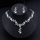 Flower Jewelry Set Bridal Wedding Choker Necklace Set