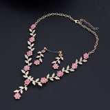 Flower Jewelry Set Bridal Wedding Choker Necklace Set
