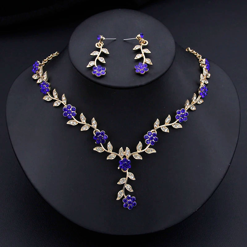 Flower Jewelry Set Bridal Wedding Choker Necklace Set