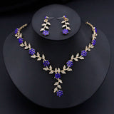 Flower Jewelry Set Bridal Wedding Choker Necklace Set