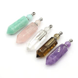 Perfume Bottle Pendant Stone Crystal Quartz Pendulum Essential Oil Vial