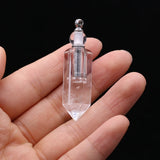 Perfume Bottle Pendant Stone Crystal Quartz Pendulum Essential Oil Vial