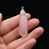 Perfume Bottle Pendant Stone Crystal Quartz Pendulum Essential Oil Vial