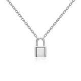 925 Silver Lock Head Pendant Lock Bone Necklace Jewelry Gift