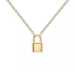 925 Silver Lock Head Pendant Lock Bone Necklace Jewelry Gift