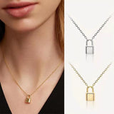 925 Silver Lock Head Pendant Lock Bone Necklace Jewelry Gift