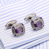 Romantic Amethyst Cufflinks for Men Women