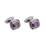 Romantic Amethyst Cufflinks for Men Women