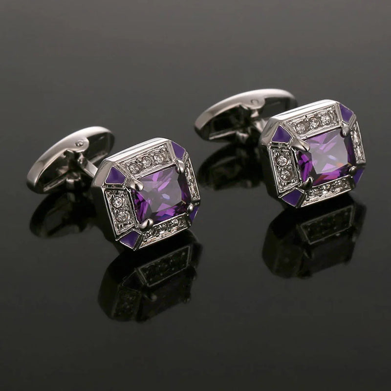 Romantic Amethyst Cufflinks for Men Women