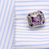 Romantic Amethyst Cufflinks for Men Women