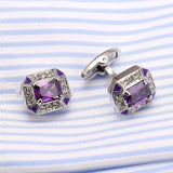 Romantic Amethyst Cufflinks for Men Women