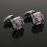 Romantic Amethyst Cufflinks for Men Women
