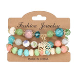 Life Tree Glass Bead Bracelet Retro National Style