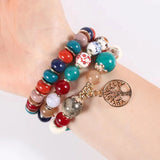 Life Tree Glass Bead Bracelet Retro National Style
