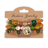 Life Tree Glass Bead Bracelet Retro National Style
