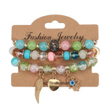 Retro National Style Devil Eye Glass Bead Bracelet