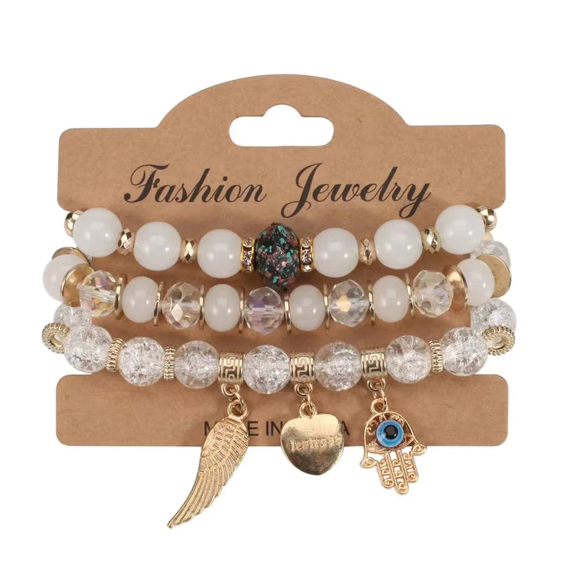 Retro National Style Devil Eye Glass Bead Bracelet