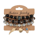Retro National Style Devil Eye Glass Bead Bracelet