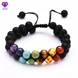 Colorful Yoga Chakra Bracelet Double Layer Braided
