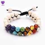 Colorful Yoga Chakra Bracelet Double Layer Braided