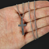 Personality Cross Pendant Necklace Stainless Steel Choker Gift