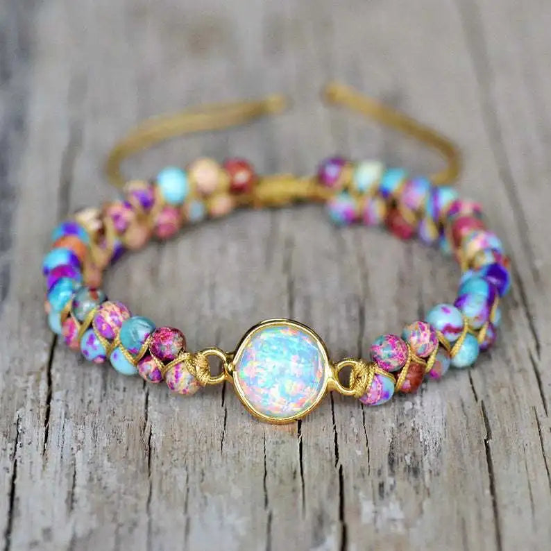 Colorful Double-layer Stone Bracelet for Women