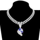 Hip-Hop Pendant Necklace for Men, Zircon Earth Design