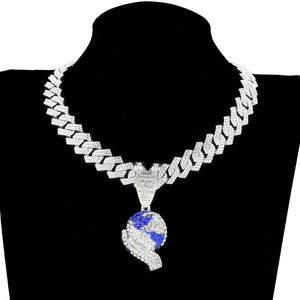 Hip-Hop Pendant Necklace for Men, Zircon Earth Design