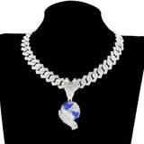 Hip-Hop Pendant Necklace for Men, Zircon Earth Design