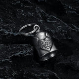 Gothic Skull Bones Finger Bell Biker Hand Pendant Necklace