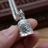 Gothic Skull Bones Finger Bell Biker Hand Pendant Necklace