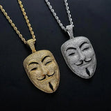 Hip Hop Funny Mask Pendant Necklace for Men and Women