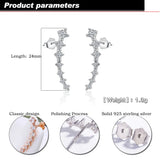 925 Sterling Silver Zircon Stud Earrings Rose Jewelry